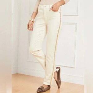 Talbots Straight Leg Jeans Sequin Stripe NWT - 16P. L